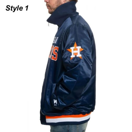 Starter Houston Astros Satin Navy Blue Jacket - Image 7