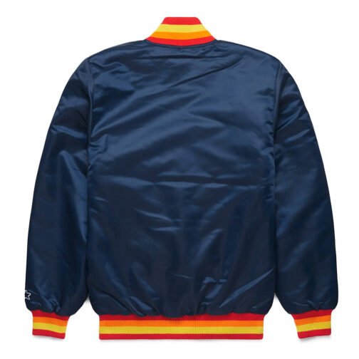 Houston Astros Classic Navy Satin Jacket - Image 2
