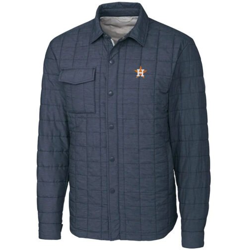 Houston Astros Navy Shirt Quilted Jacket - Image 2
