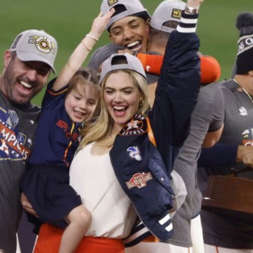 Kate Upton Houston Astros World Series 2022 Blue Jacket - Image 16