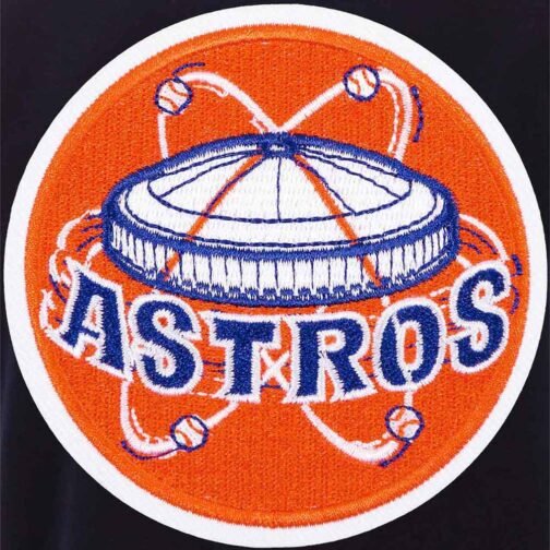Varsity Houston Astros White and Navy Blue Jacket - Image 4