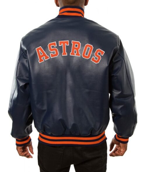 Houston Astros Blue Leather Jacket - Image 2
