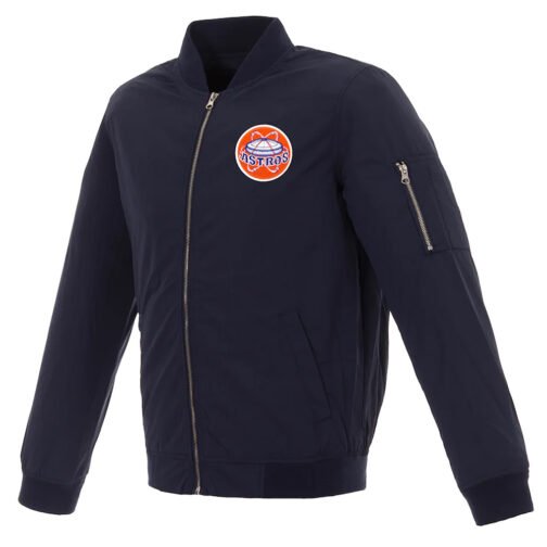 Houston Astros Navy Blue Nylon Bomber Jacket