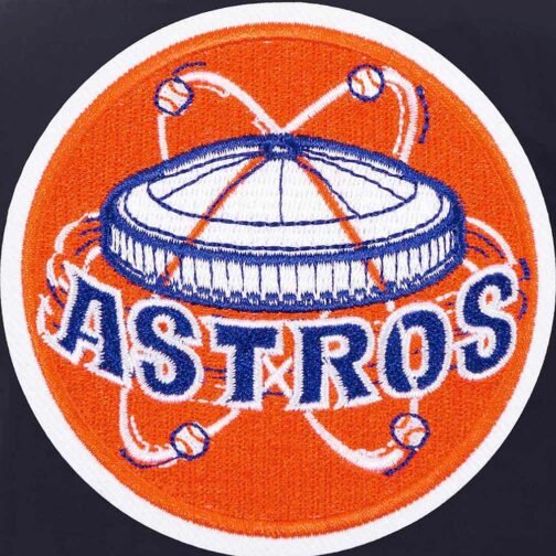 Houston Astros Navy Blue Nylon Bomber Jacket - Image 4