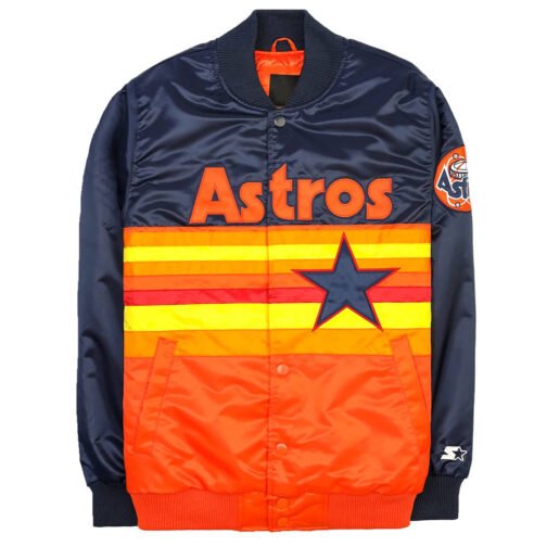 Navy/Orange Houston Astros Satin Jacket - Image 5
