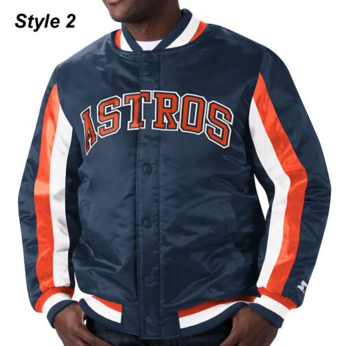 Starter Houston Astros Satin Navy Blue Jacket - Image 2