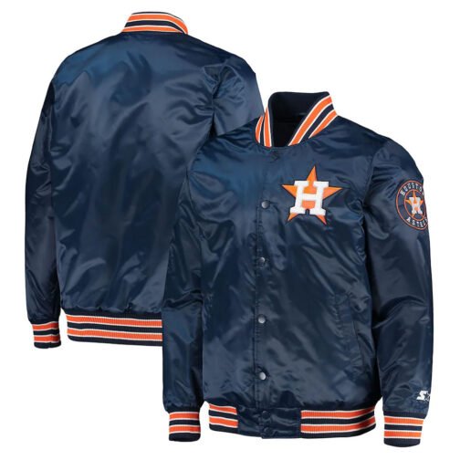Navy Houston Astros The Diamond Satin Jacket - Image 3