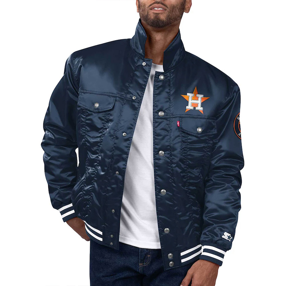 Houston Astros Navy Silver Tab Trucker Jacket