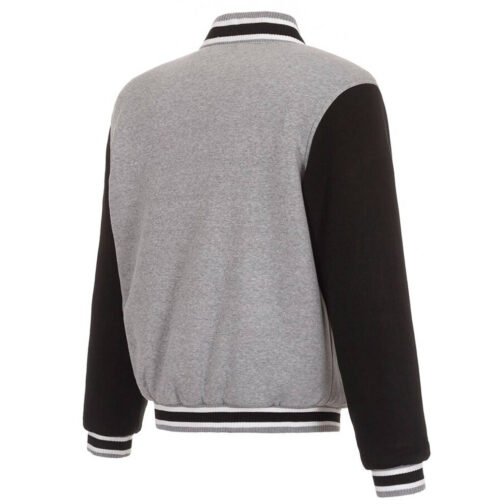 Houston Dynamo Gray and Black Varsity Wool Jacket - Image 2