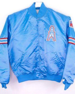 90’s Houston Oilers Blue Satin Jacket
