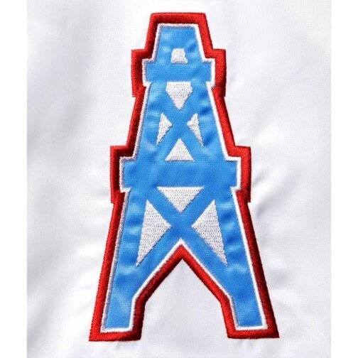 White/Light Blue Houston Oilers Historic Logo Renegade Jacket - Image 6