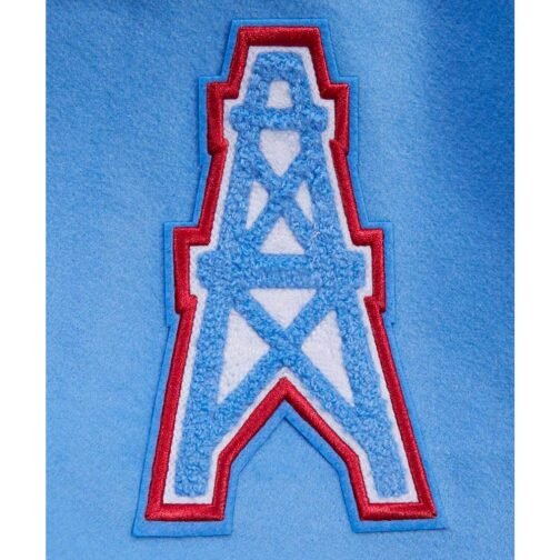 Houston Oilers Retro Classic Rib Varsity Jacket - Image 5