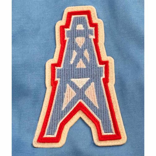 Houston Oilers Blue Satin Windbreaker - Image 4