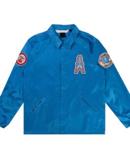 Houston Oilers Blue Satin Windbreaker