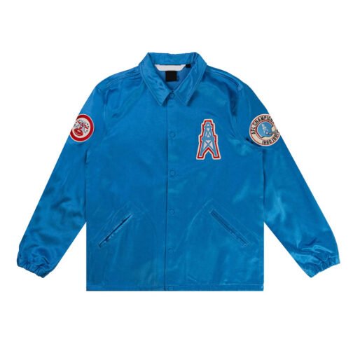 Houston Oilers Blue Satin Windbreaker
