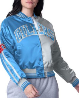 Houston Oilers Zone Blitz Light Blue/Silver Jacket