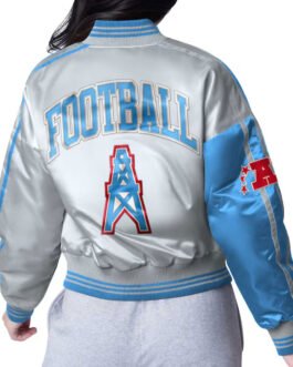 Houston Oilers Zone Blitz Light Blue/Silver Jacket