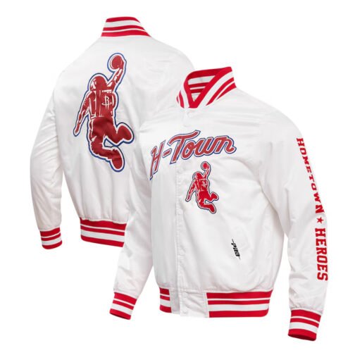 Houston Rockets 2023/24 City Edition White Satin Jacket - Image 3