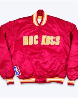 90s Houston Rockets Red Satin Jacket