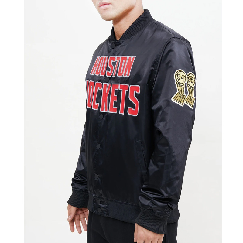 Houston Rockets Big Logo Satin Jacket - Image 8