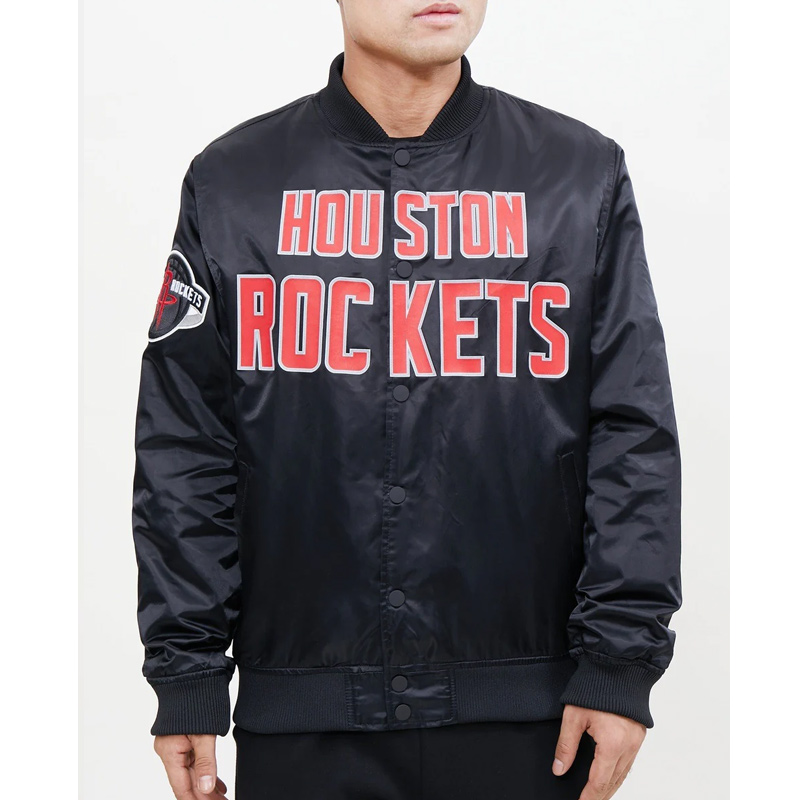 Houston Rockets Big Logo Satin Jacket - Image 2