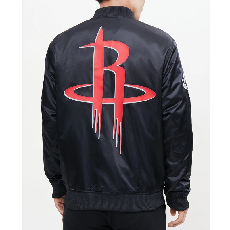 Houston Rockets Big Logo Satin Jacket - Image 4