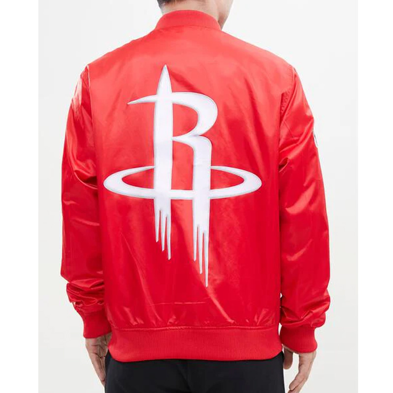 Houston Rockets Big Logo Satin Jacket - Image 3