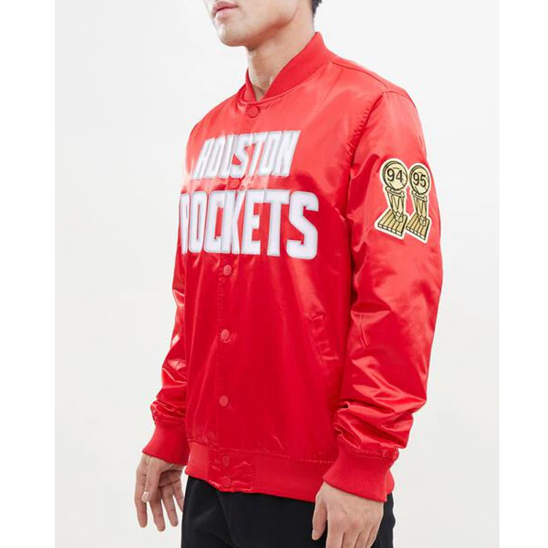 Houston Rockets Big Logo Satin Jacket - Image 7