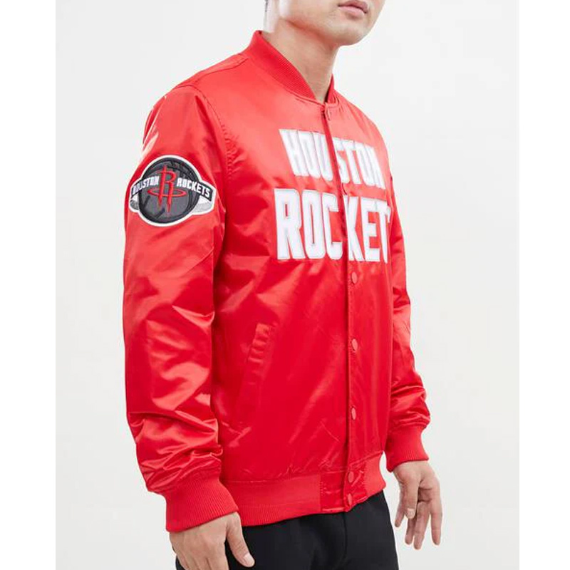 Houston Rockets Big Logo Satin Jacket - Image 5