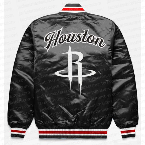 Houston Rockets Exclusive Black Satin Jacket - Image 2