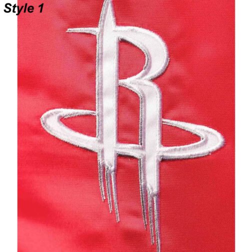 75th Anniversary Houston Rockets Leader Satin Black and Red Jacket - Image 13
