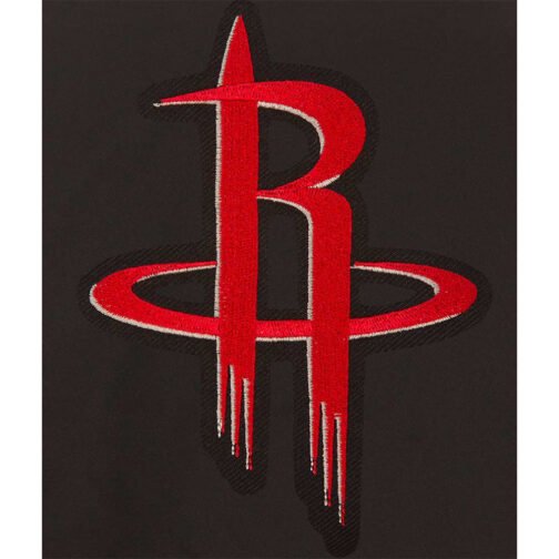 Houston Rockets Black Poly-Twill Jacket - Image 3