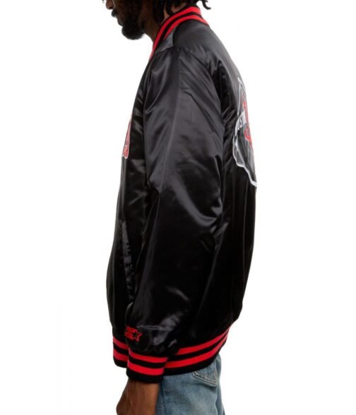 Bomber Houston Rockets Satin Black Jacket - Image 5