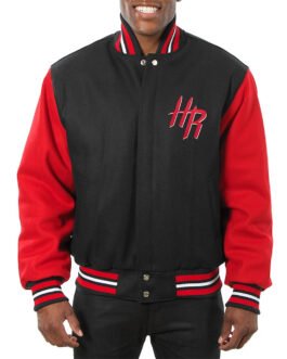Houston Rockets Black and Red Varsity Wool Jacket