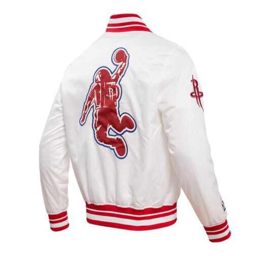 Houston Rockets 2023/24 City Edition White Satin Jacket - Image 2