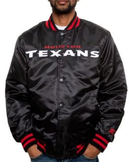 Houston Texans Black Satin Jacket