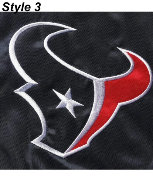 Houston Texans Navy Blue Satin Bomber Jacket - Image 12