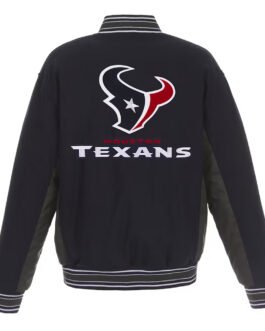 Houston Texans Charcoal and Navy Varsity Jacket