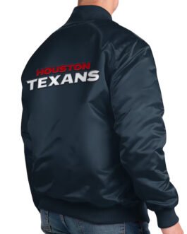 Houston Texans Exclusive Navy Varsity Satin Jacket