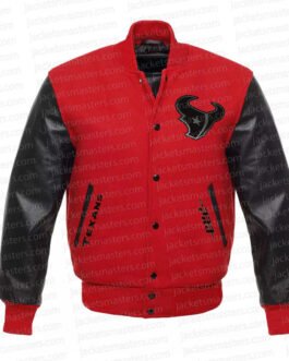 Houston Texans H-Town Red and Black Varsity Jacket