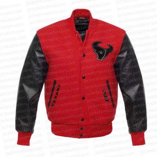Houston Texans H-Town Red and Black Varsity Jacket