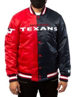 Houston Texans Starter Satin Red and Navy Blue Jacket