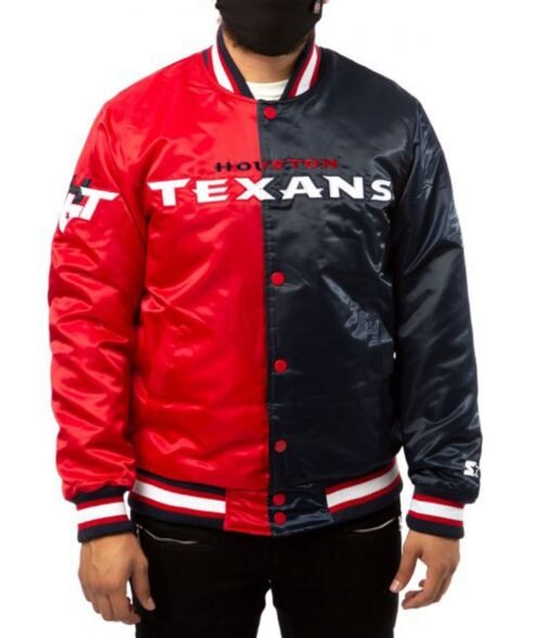 Houston Texans Starter Satin Red and Navy Blue Jacket