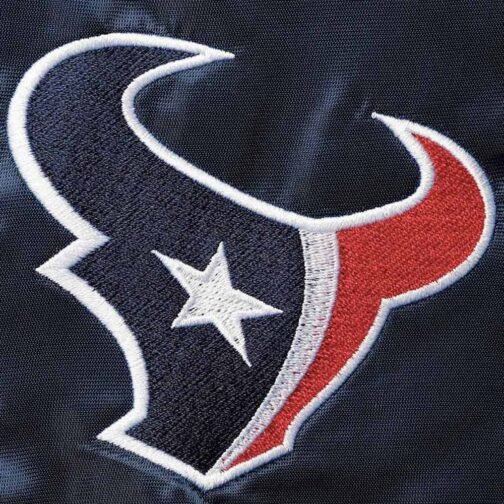 Houston Texans Locker Room Navy Blue Satin Jacket - Image 4