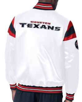 Houston Texans Midweight White Satin Jacket