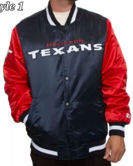 Houston Texans Enforcer Navy/Red Satin Jacket