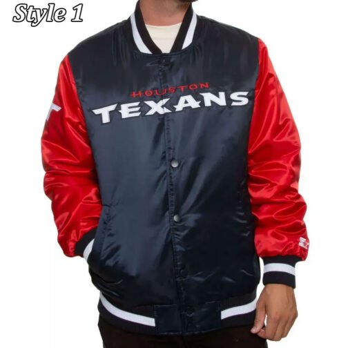 Houston Texans Enforcer Navy/Red Satin Jacket