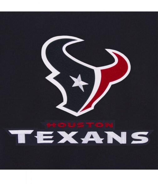 Houston Texans Navy Blue Bomber Wool Jacket - Image 3