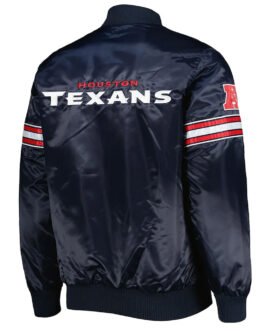 Houston Texans The Pick and Roll Navy Blue Satin Jacket
