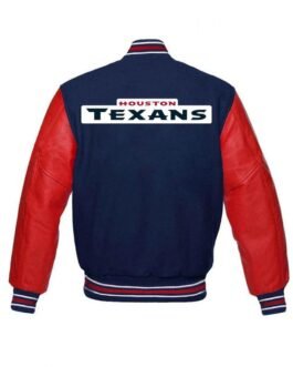 Houston Texans NFL Letterman Red and Blue Jacket